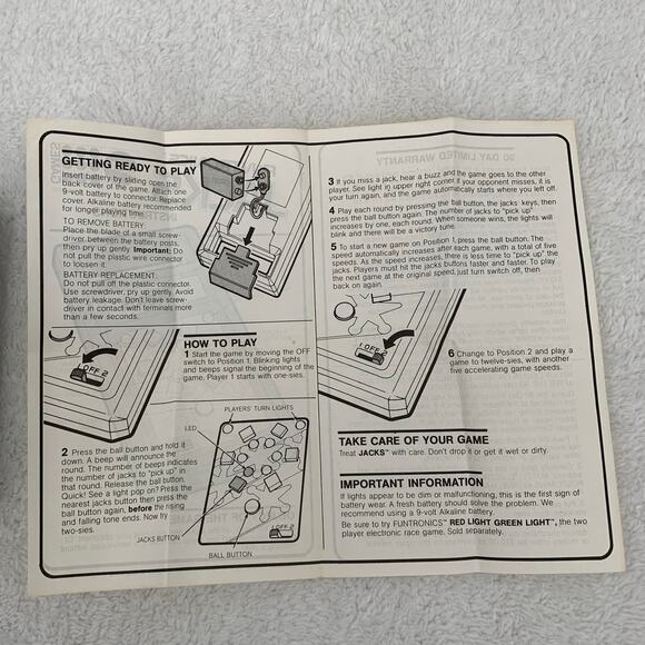 Mattel Funtronics JACKS Electronic Handheld Game & Manual Vintage 1979 Works - Picture 2 of 10
